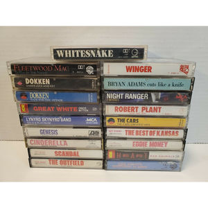 Vintage Lot Of Cassette Tapes Whitesnake, Fleetwood Mac, Dokken, Kansas, Genesis